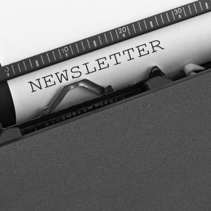 “newsletter”,Message,Typed,By,Vintage,Typewriter. Newsletter